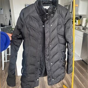 Womens small black quilted winter jacket